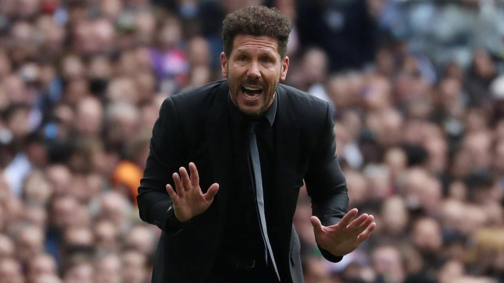 Simeone, durante un partido en el Metropolitano.