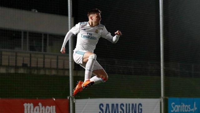 Franchu celebra un gol