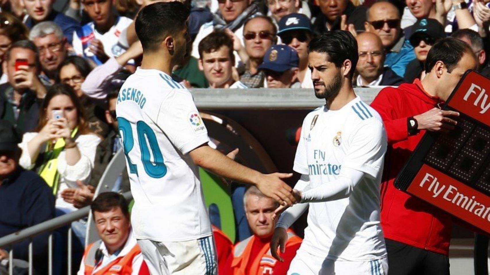 Isco entra por Asensio. Foto: Pedro Rodríguez / El Bernabéu