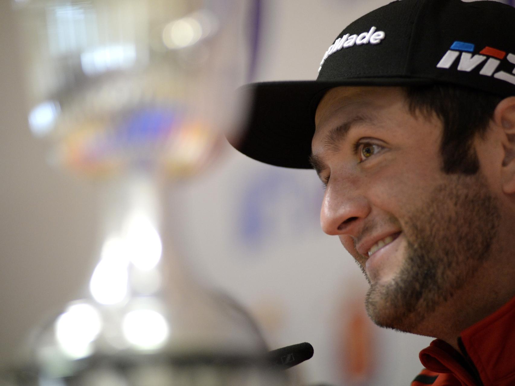 Jon Rahm atiende a los medios en la previa del Open de España.