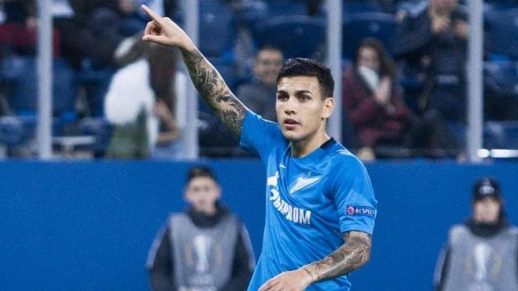 Paredes gesticula durante un partido del Zenit. Foto: Twitter (@fczenit_en)