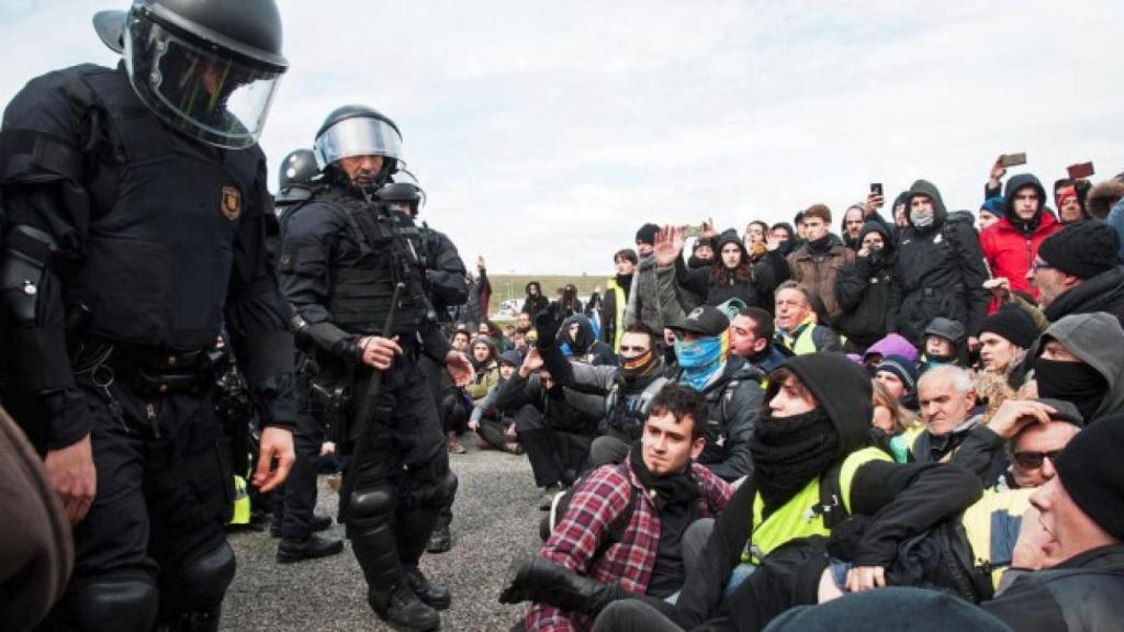 Los CDR durante una de las protestas.