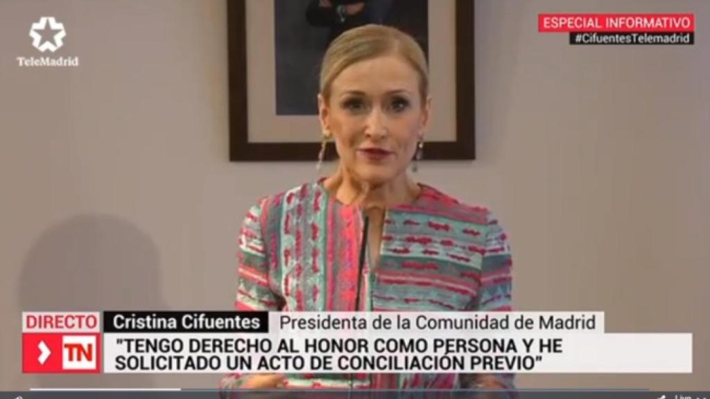 Imagen del especial televisivo de Telemadrid sobre Cristina Cifuentes.