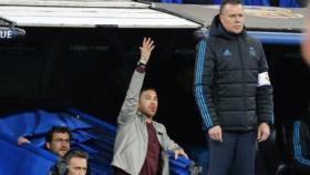 Sergio Ramos, en el túnel de vestuarios en elR eal Madrid - Juventus.