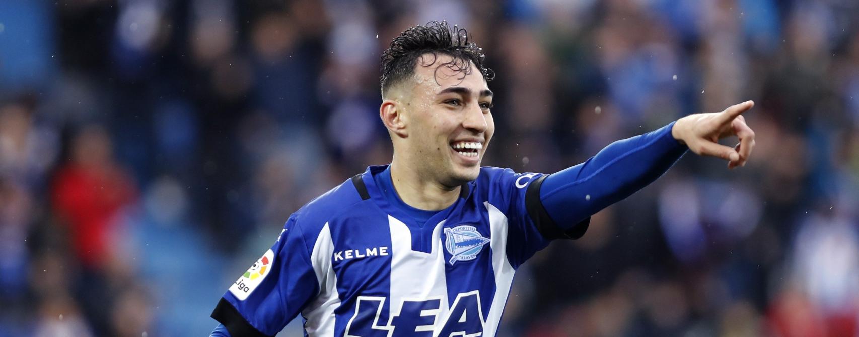 Munir en el último partido del Alavés.