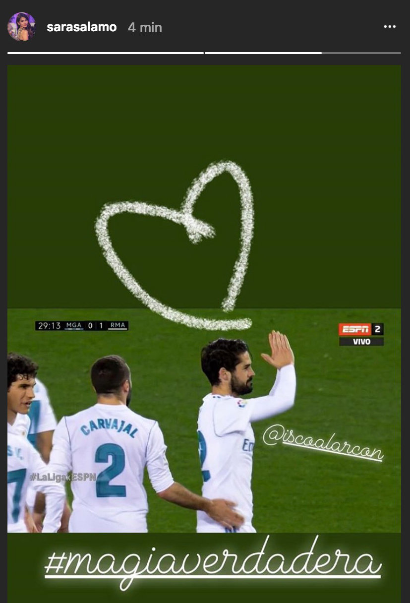 La romántica celebración del gol de Isco de Sara Sálamo