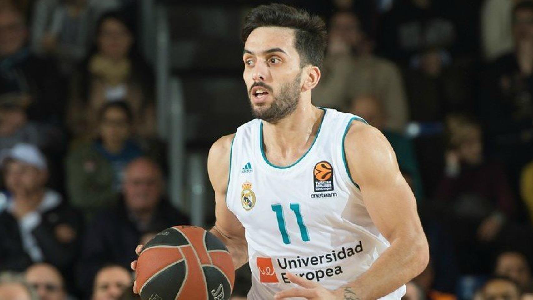 Campazzo, en un partido del Real Madrid. Foto: Twitter (@EuroLeague)