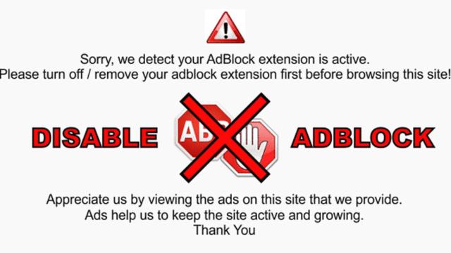 anuncio desactivar adblock web