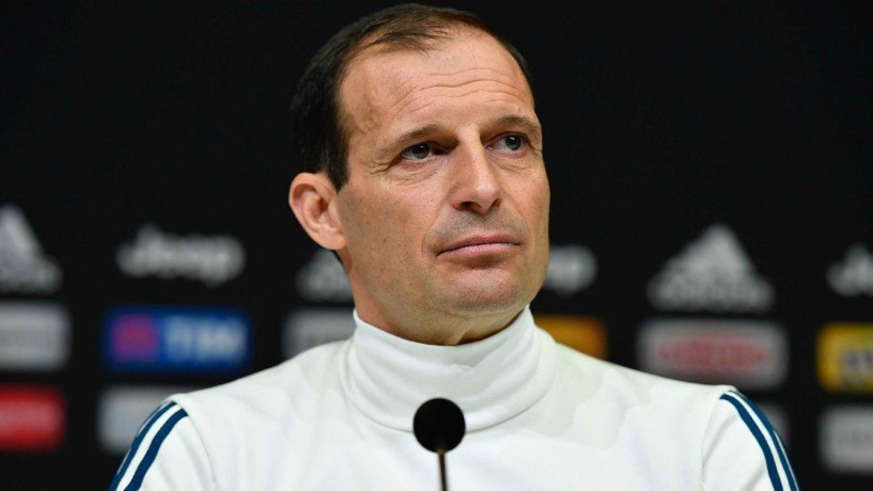 Allegri en rueda de prensa con la Juventus. Foto Twitter (@juventusfc)