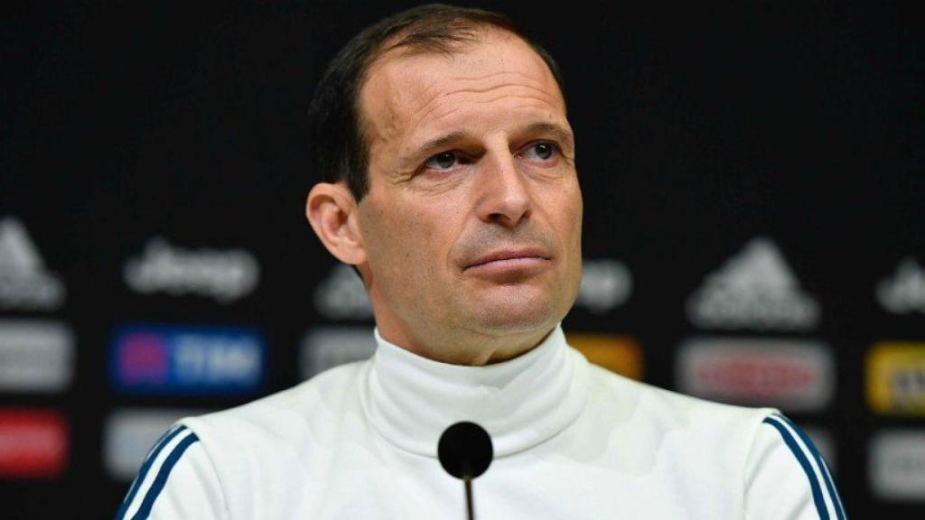 Allegri en rueda de prensa con la Juventus. Foto Twitter (@juventusfc)