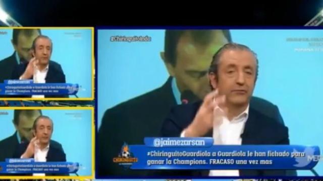 Josep Pedrerol en El Chiringuito. Foto: Twitter (@elchiringuitotv)