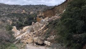 El desprendimiento en la carretera leridana.