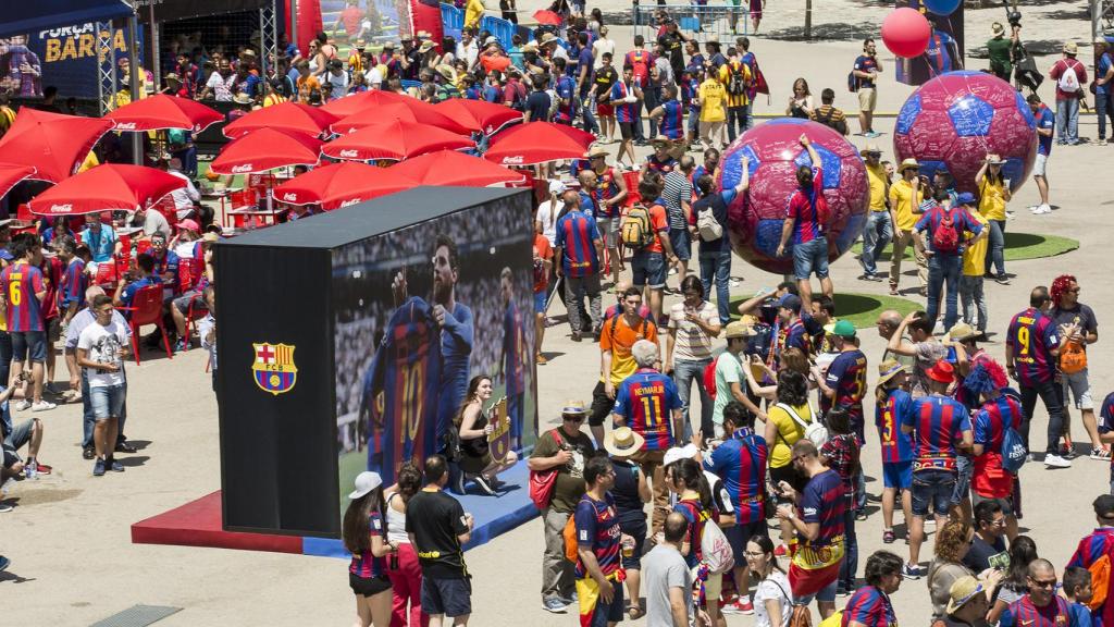 La Fan Zone del Barça en Madrid en la final de Copa de 2017.