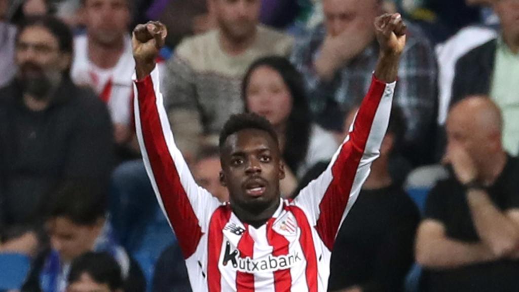 Iñaki Williams celebra su gol al Real Madrid.