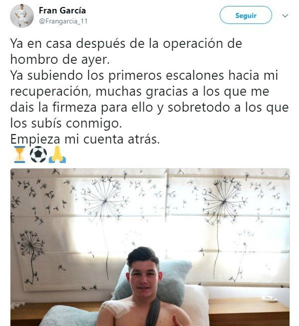 Fran García, perla del Juvenil A de Guti, operado con éxito