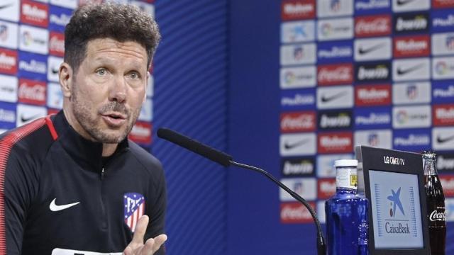 Simeone en rueda de prensa. Foto: Twitter (@Atleti).