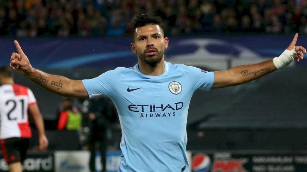 Agüero celebrando un gol. Foto: mancity.com