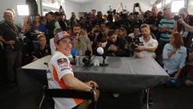 Marc Márquez, antes de comenzar su conferencia de prensa en el COTA de Austin.