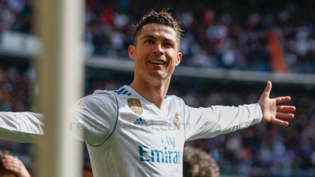 Cristiano celebra su gol al Atleti