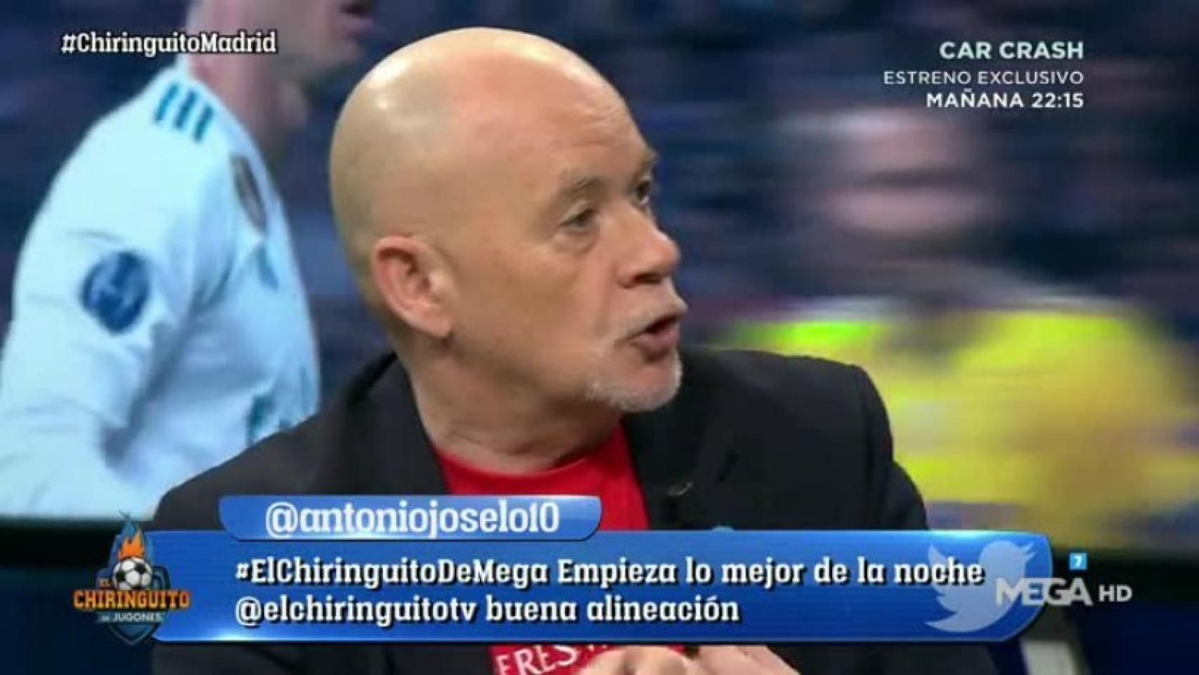 Alfredo Duro en El Chiringuito. Foto: Twitter (@elchiringuitotv)