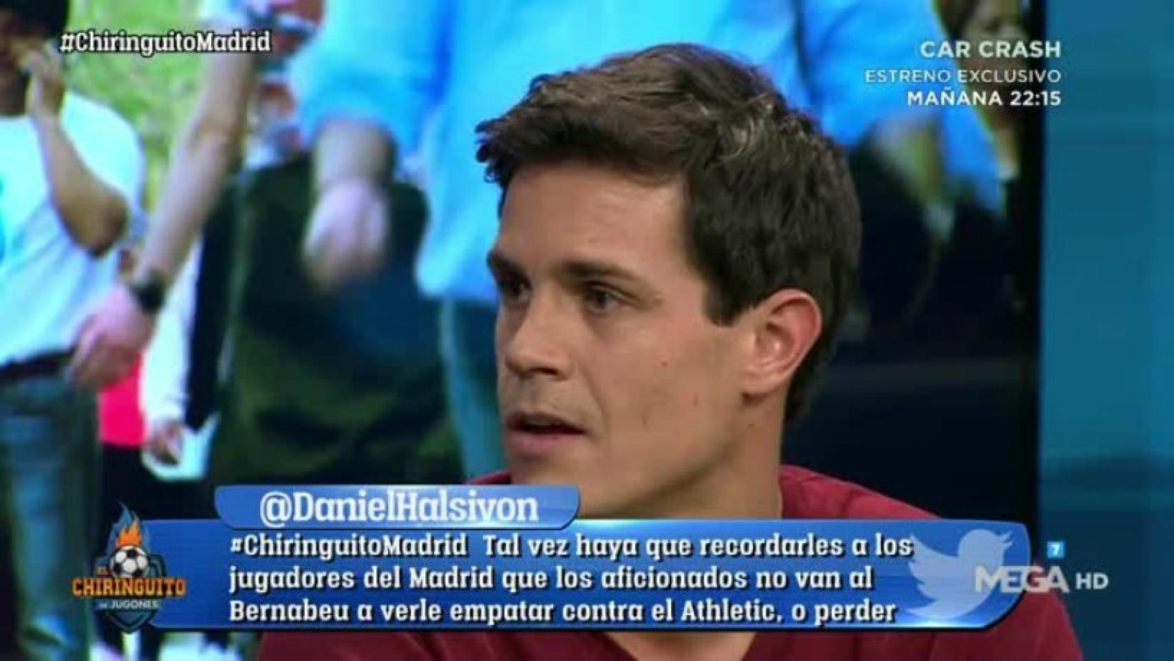 Edu Aguirre en El Chiringuito. Foto: Twitter (@elchiringuitotv)