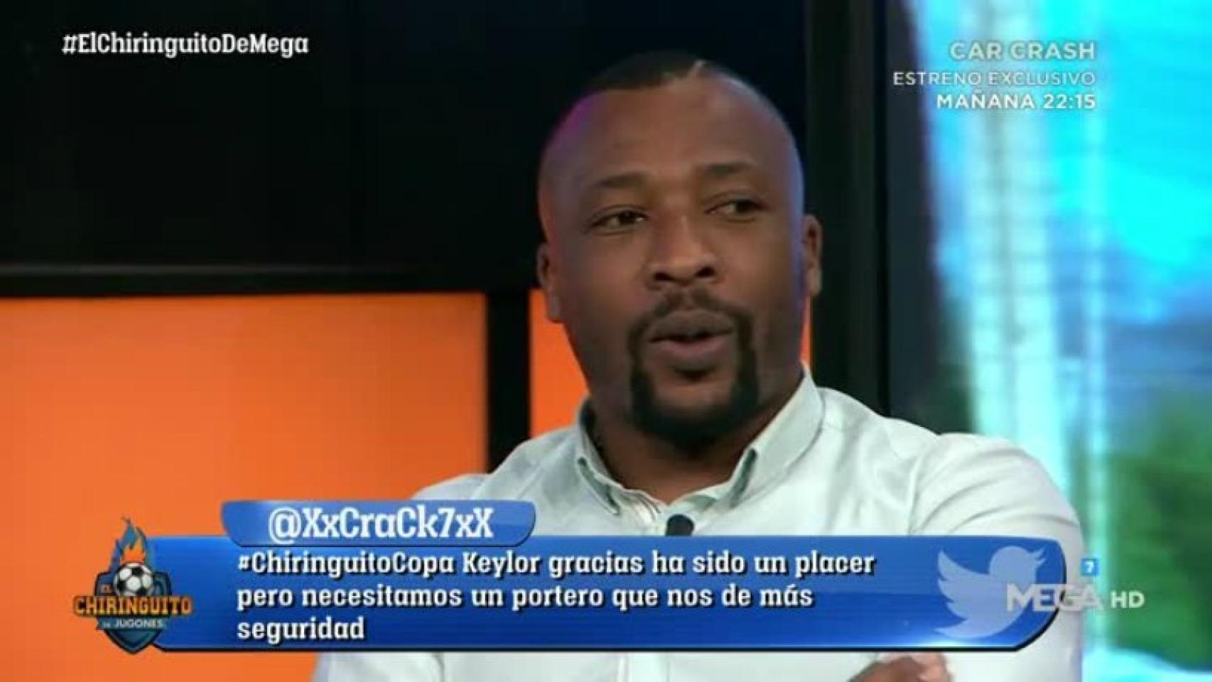 Edwin Congo en El Chiringuito. Foto: Twitter (@elchiringuitotv)