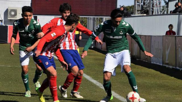 Lassad -izquierda- en el Atleti B-CD Toledo