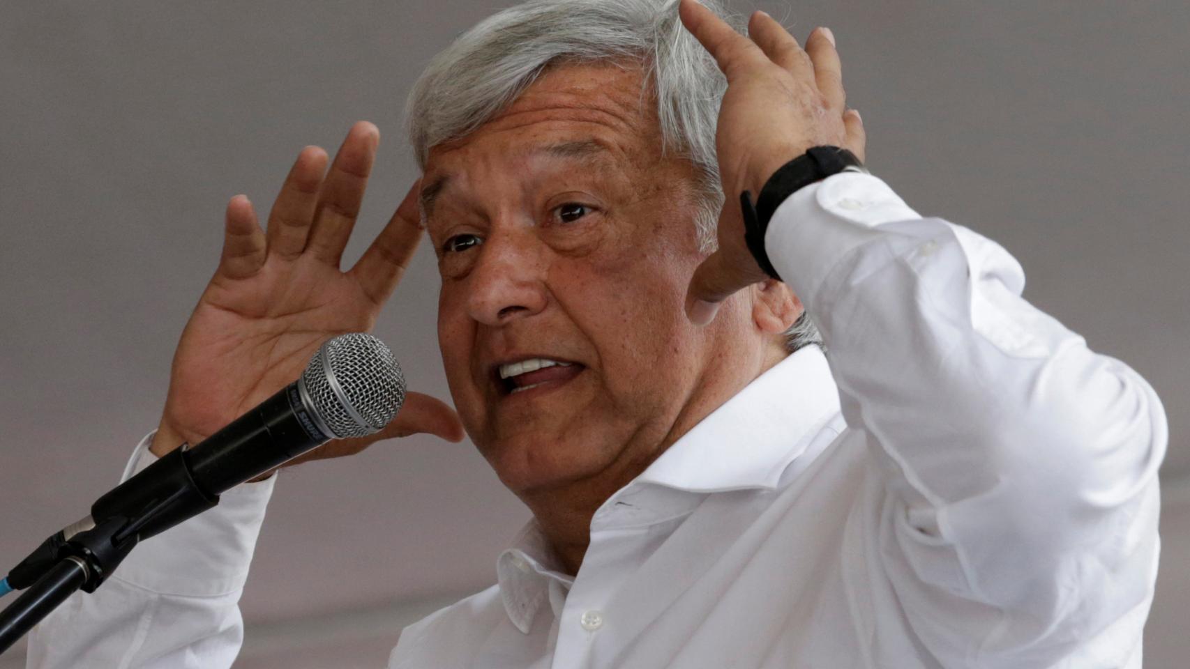 López Obrador durante un mitin electoral en Cuautitlan Izcalli