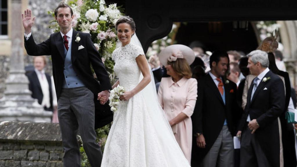 La pareja en el día de su boda.