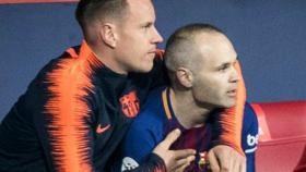 Ter Stegen e Iniesta. Foto fcbarcelona.es