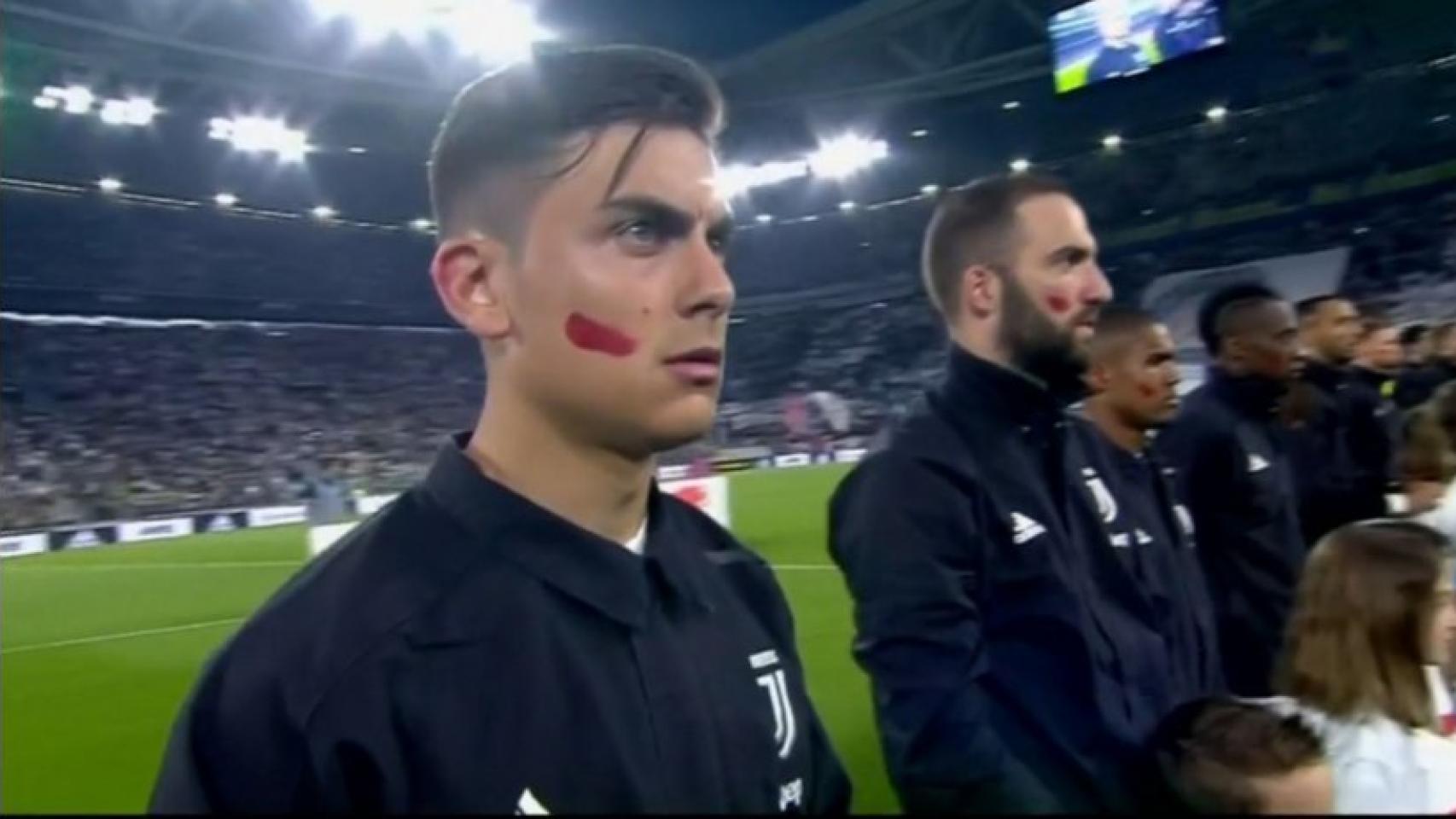 Los jugadores de la Juventus en el partido contra el Nápoles