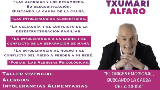 Los talleres con los que Txumari Alfaro relaciona celiaquía, intolerancias alimentarias y alergias con psicología.