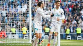 Cristiano y Bale celebran en el Santiago Bernabeú