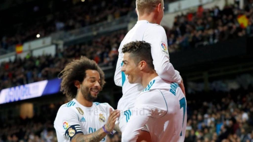 Celebración del gol de Cristiano