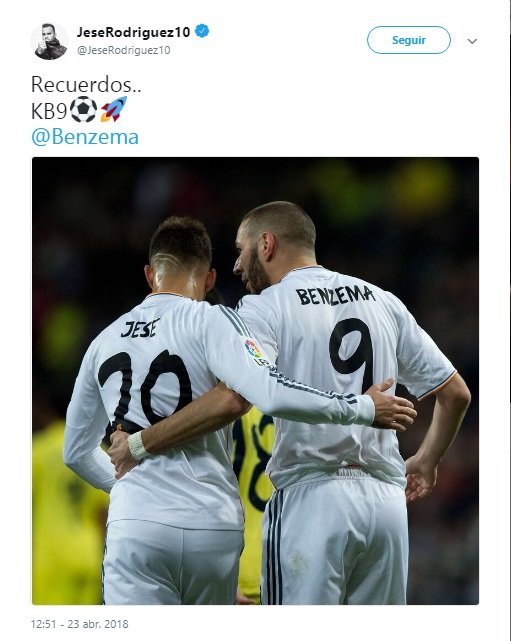 El guiño de Jesé a Benzema en medio de las críticas