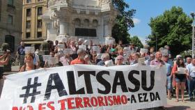 Manifestación a favor de los acusados en el juicio de Alsasua en dicha localidad navarra