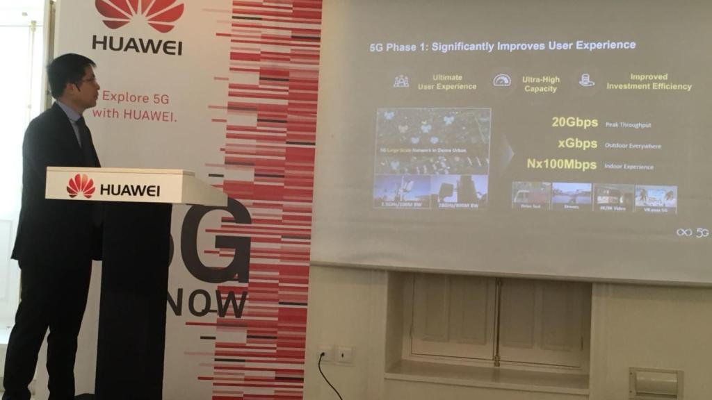 Tony Jin Yong, CEO de Huawei en España, durante la presentación de la estrategia  5G de la compañía.