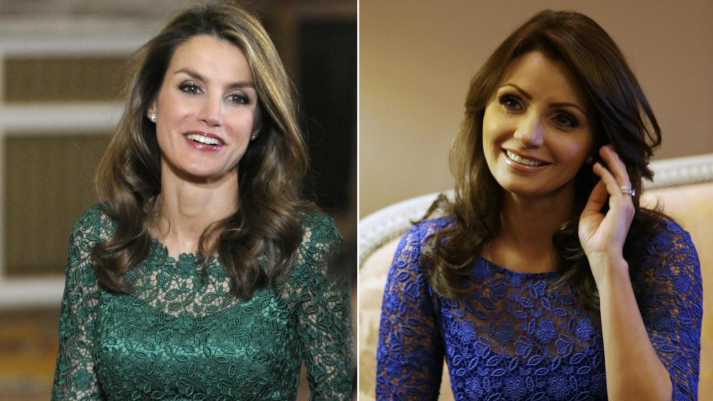 Letizia y Angélica Rivera con el mismo vestido de Felipe Varela en diferente color.