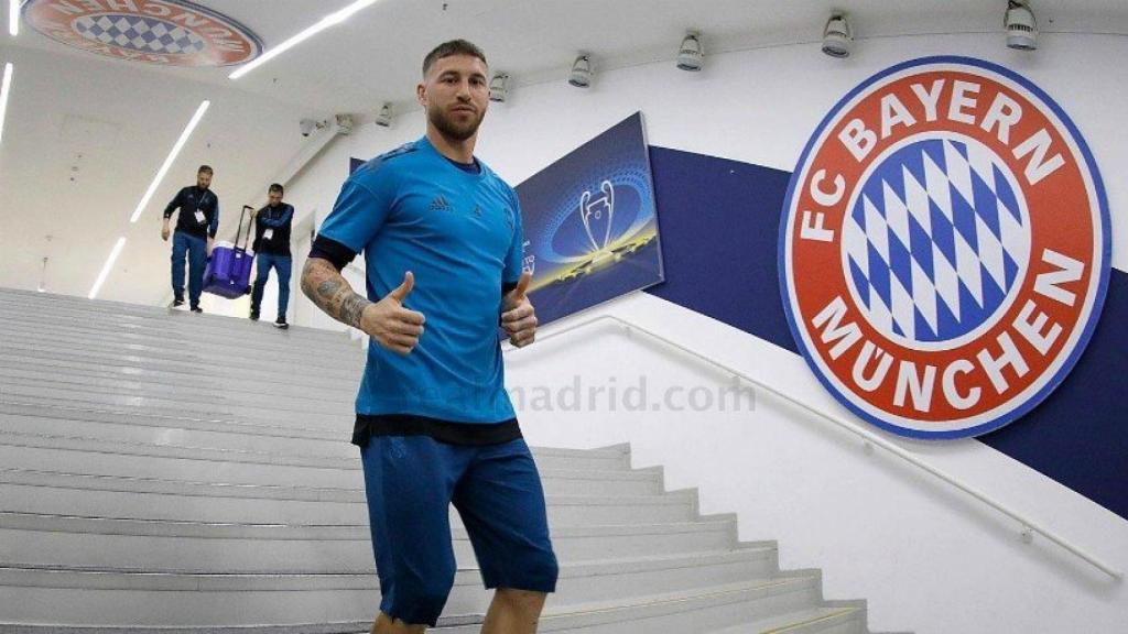 Sergio Ramos en el túnel del Allianz Arena