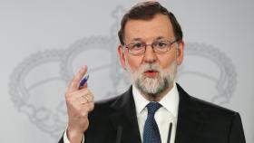Rajoy, este martes al comparecer con el primer ministro turco en Madrid.