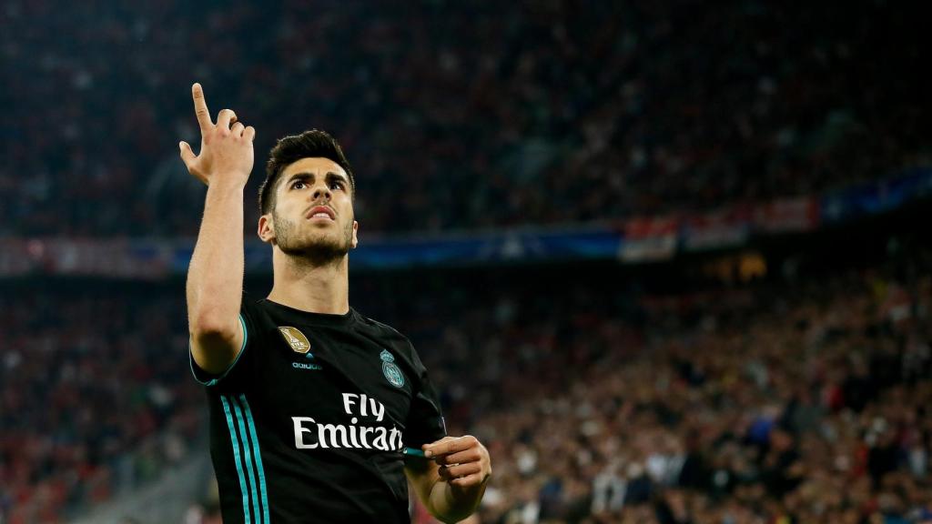 Marco Asensio, en la celebración de su gol en Múnich.