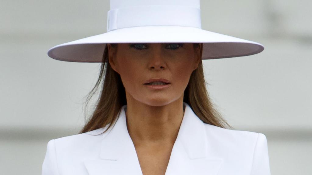 Melania Trump durante la recepción en EEUU de Emmanuel y Brigitte Macron