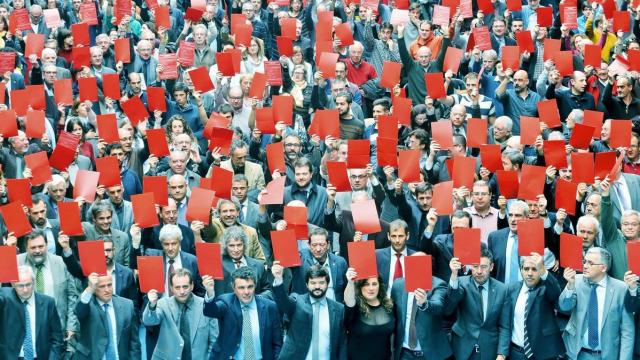 Imagen de la convocatoria de la UFEC en 2015 'Contra los agravios al deporte catalán'.