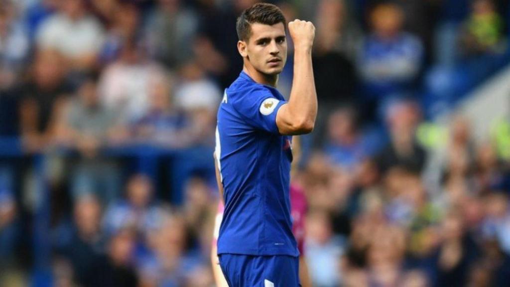 Morata celebra su primer gol oficial con el Chelsea. Foto: Twitter (@ChelseaFC)