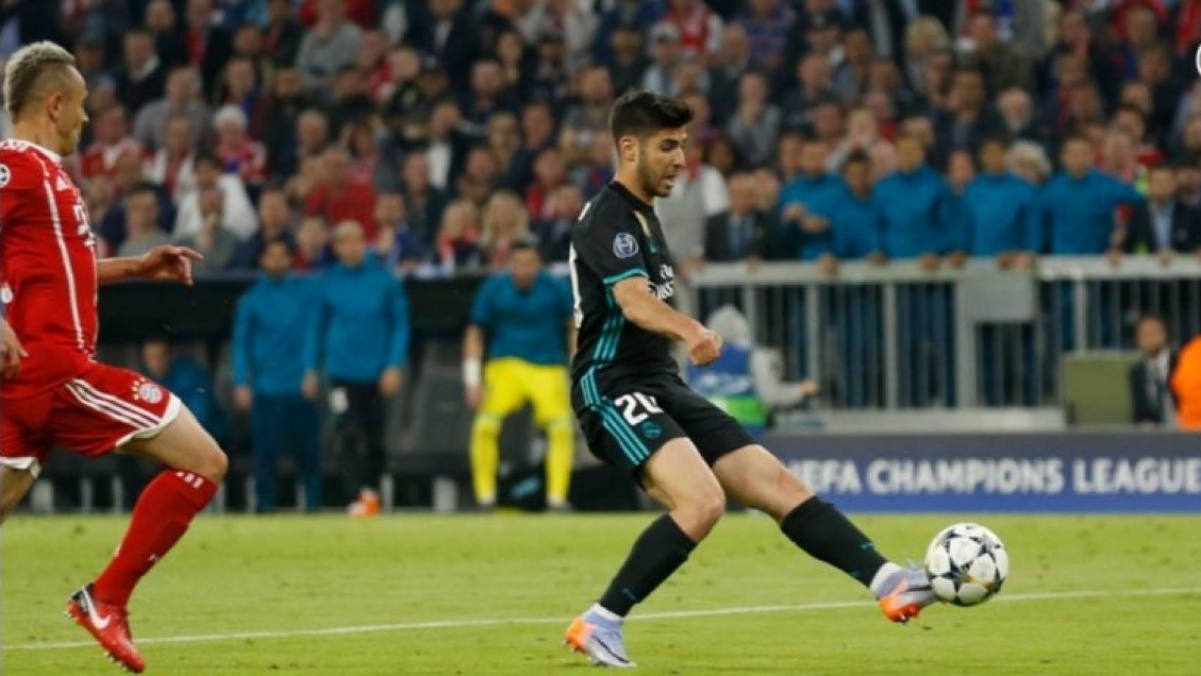 Asensio remata a la portería del Bayern