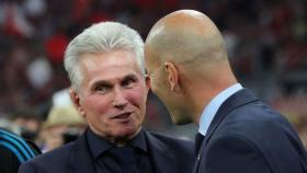 Heynckes y Zidane se saludan. Foto fcbayern.com