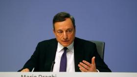 El presidente del BCE, Mario Draghi, durante la rueda de prensa