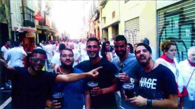 Los miembros de 'La Manada', durante las fiestas de San Fermín.