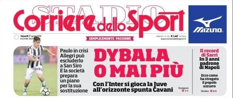 Portada Corriere dello Sport