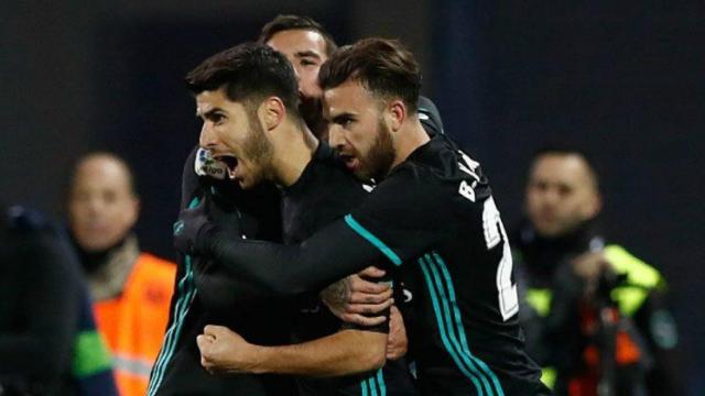 Celebración del gol de Asensio al Leganés